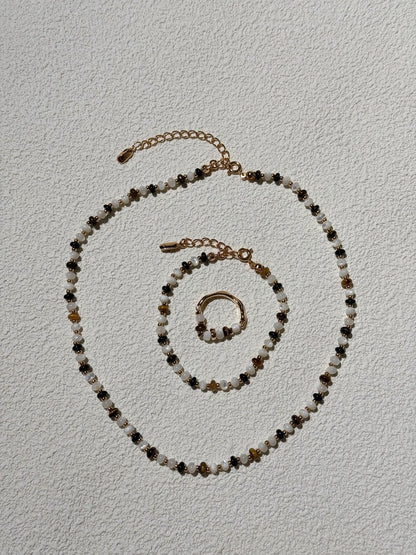 Tiger's Eye Black Agate Necklace